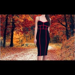 BCBG maxazria date bodycon sexy dress black red small used for one day